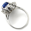 ノンブランド NON BRAND ブルーサファイア ダイヤリング プラチナシルバー Pt サファイア ダイヤモンド リング 指輪 ロイヤルブルー 青 9号