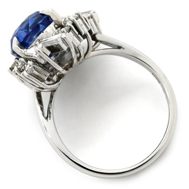 ノンブランド NON BRAND ブルーサファイア ダイヤリング プラチナシルバー Pt サファイア ダイヤモンド リング 指輪 ロイヤルブルー 青 9号