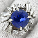 ノンブランド NON BRAND ブルーサファイア ダイヤリング プラチナシルバー Pt サファイア ダイヤモンド リング 指輪 ロイヤルブルー 青 9号