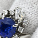 ノンブランド NON BRAND ブルーサファイア ダイヤリング プラチナシルバー Pt サファイア ダイヤモンド リング 指輪 ロイヤルブルー 青 9号