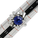 ノンブランド NON BRAND ブルーサファイア ダイヤリング プラチナシルバー Pt サファイア ダイヤモンド リング 指輪 ロイヤルブルー 青 9号