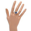 ノンブランド NON BRAND ブルーサファイア ダイヤリング プラチナシルバー Pt サファイア ダイヤモンド リング 指輪 ロイヤルブルー 青 9号