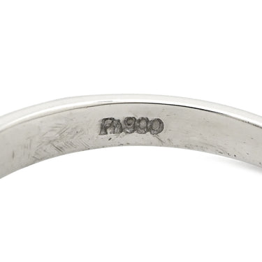 ノンブランド NON BRAND ホワイト×プラチナシルバー Pt900 パール ダイヤモンド リング 指輪 プラチナム 1P 1粒 パール 真珠 白蝶 ダイヤ 17号