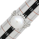 ノンブランド NON BRAND ホワイト×プラチナシルバー Pt900 パール ダイヤモンド リング 指輪 プラチナム 1P 1粒 パール 真珠 白蝶 ダイヤ 17号