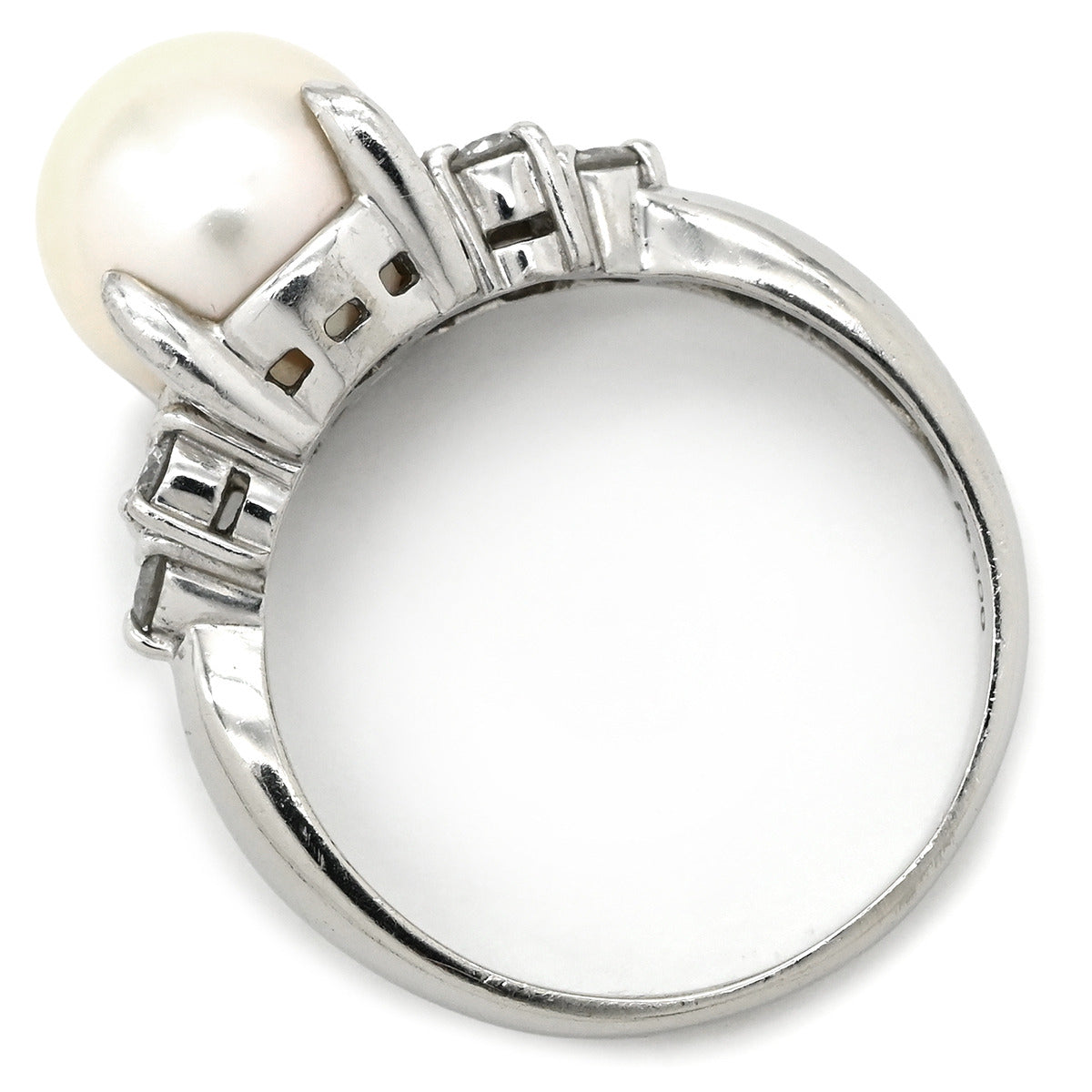 ノンブランド NON BRAND アコヤパール ダイヤリング プラチナシルバー