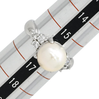 ノンブランド NON BRAND アコヤパール ダイヤリング プラチナシルバー Pt900 パール ダイヤモンド リング 指輪 1粒 1P 16号