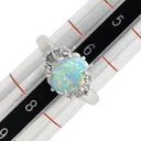 ノンブランド NON BRAND オパール ダイヤリング プラチナシルバー Pt900 オパール ダイヤモンド リング 指輪 白 ホワイト オーバル 7号