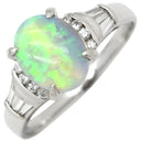 ノンブランド NON BRAND オパール ダイヤリング プラチナシルバー Pt900 オパール ダイヤモンド リング 指輪 15号