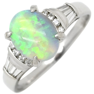 ノンブランド NON BRAND オパール ダイヤリング プラチナシルバー Pt900 オパール ダイヤモンド リング 指輪 15号