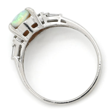 ノンブランド NON BRAND オパール ダイヤリング プラチナシルバー Pt900 オパール ダイヤモンド リング 指輪 15号