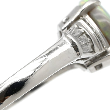 ノンブランド NON BRAND オパール ダイヤリング プラチナシルバー Pt900 オパール ダイヤモンド リング 指輪 15号