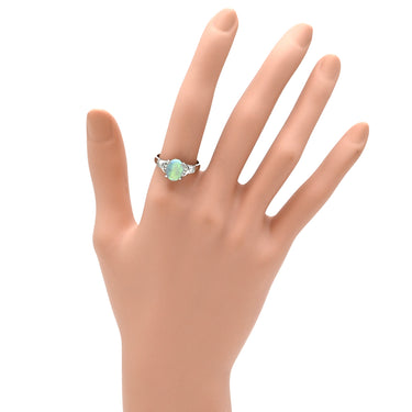 ノンブランド NON BRAND オパール ダイヤリング プラチナシルバー Pt900 オパール ダイヤモンド リング 指輪 15号