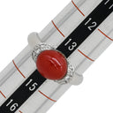 ノンブランド NON BRAND 珊瑚 ダイヤリング プラチナシルバー Pt900 珊瑚 ダイヤモンド リング 指輪 赤 サンゴ 14号