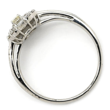 ノンブランド NON BRAND バゲットカット パヴェリング プラチナシルバー Pt900 ダイヤモンド リング 指輪 ダイヤリング 7.5号