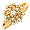 ノンブランド NON BRAND ダイヤリング イエローゴールド K18YG ダイヤモンド リング 指輪 フラワーモチーフ 13号