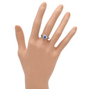 ノンブランド NON BRAND ブルーサファイア ダイヤ リング ブルー×プラチナシルバー Pt900 サファイア ダイヤモンド リング 指輪 青 プラチナム オーバル 10号