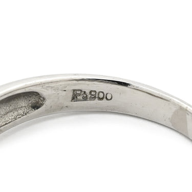 ノンブランド NON BRAND ホワイト×プラチナシルバー Pt900 パール ダイヤモンド リング 指輪 プラチナム 1P 1粒 パール 真珠 あこや アコヤ ダイヤ 13.5号