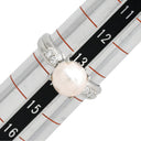 ノンブランド NON BRAND ホワイト×プラチナシルバー Pt900 パール ダイヤモンド リング 指輪 プラチナム 1P 1粒 パール 真珠 あこや アコヤ ダイヤ 13.5号