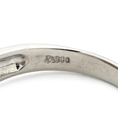 ノンブランド NON BRAND ホワイト×プラチナシルバー Pt900 パール ダイヤモンド リング 指輪 プラチナム 1P 1粒 パール 真珠 あこや アコヤ ダイヤ 14.5号