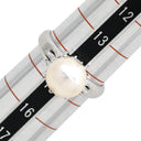 ノンブランド NON BRAND ホワイト×プラチナシルバー Pt900 パール ダイヤモンド リング 指輪 プラチナム 1P 1粒 パール 真珠 あこや アコヤ ダイヤ 14.5号