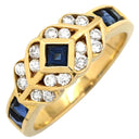 ノンブランド NON BRAND ブルーサファイア ダイヤ イエローゴールド×ブルー K18YG サファイア ダイヤモンド リング 指輪 Au750 18K 18金 ダイヤ ジュエリー ブルー 13号