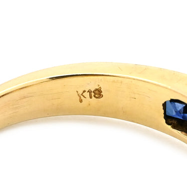 ノンブランド NON BRAND ブルーサファイア ダイヤ イエローゴールド×ブルー K18YG サファイア ダイヤモンド リング 指輪 Au750 18K 18金 ダイヤ ジュエリー ブルー 13号