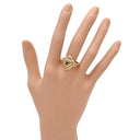 ノンブランド NON BRAND ブルーサファイア ダイヤリング イエローゴールド×ブルー K18YG ダイヤモンド リング 指輪 Au750 18K 18金 透かしハートモチーフ 20号