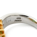 ノンブランド NON BRAND エメラルド ダイヤリング プラチナシルバー×イエローゴールド Pt900 K18YG ダイヤモンド エメラルド リング 指輪 ヘイローデザイン Pt×K18 コンビ プラチナム 9.5号