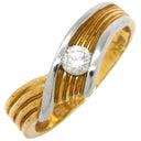 ノンブランド NON BRAND ダイヤ コンビリング イエローゴールドXプラチナシルバー K18YG Pt900 ダイヤモンド リング 指輪 1P 1粒ダイヤ 12号