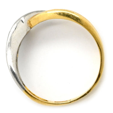 ノンブランド NON BRAND ダイヤ コンビリング イエローゴールドXプラチナシルバー K18YG Pt900 ダイヤモンド リング 指輪 1P 1粒ダイヤ 12号