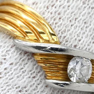 ノンブランド NON BRAND ダイヤ コンビリング イエローゴールドXプラチナシルバー K18YG Pt900 ダイヤモンド リング 指輪 1P 1粒ダイヤ 12号