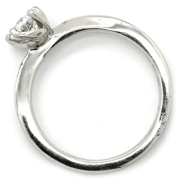 ノンブランド NON BRAND ダイヤ 立爪リング プラチナシルバー Pt950 ダイヤモンド リング 指輪 1石 1粒 イニシャル入り 4号