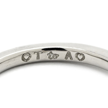 ノンブランド NON BRAND ダイヤ 立爪リング プラチナシルバー Pt950 ダイヤモンド リング 指輪 1石 1粒 イニシャル入り 4号