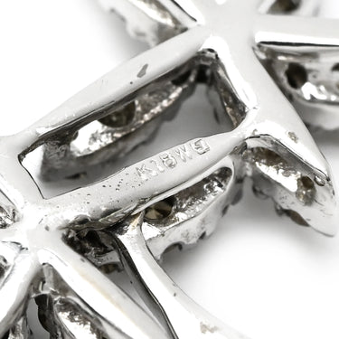 ノンブランド NON BRAND ホワイトゴールド K18WG ダイヤモンド ペンダントトップ Au750 18K 18金 ネックレストップ ブラウン ダイヤ フラワーモチーフ