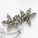 ノンブランド NON BRAND ホワイトゴールド K18WG ダイヤモンド ペンダントトップ Au750 18K 18金 ネックレストップ ブラウン ダイヤ フラワーモチーフ