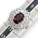 ノンブランド NON BRAND ルビー ダイヤ リング レッド×プラチナシルバー Pt900 ルビー ダイヤモンド リング 指輪 赤 プラチナム オーバル パヴェ 11号