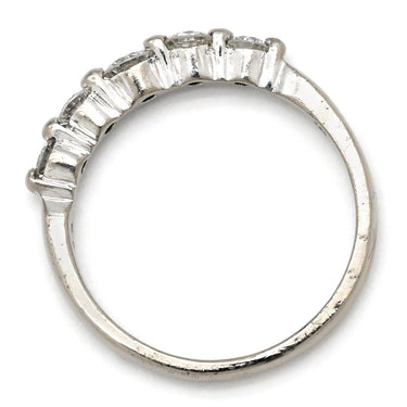 ノンブランド NON BRAND ダイヤリング ホワイトゴールド K18WG ダイヤモンド リング 指輪 5P 5粒 一文字 12号