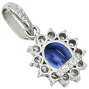 ノンブランド NON BRAND プラチナシルバー×ブルー Pt900 ダイヤモンド サファイア ペンダントトップ プラチナム ペンダントヘッド ダイヤ サファイア