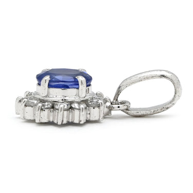 ノンブランド NON BRAND プラチナシルバー×ブルー Pt900 ダイヤモンド サファイア ペンダントトップ プラチナム ペンダントヘッド ダイヤ サファイア