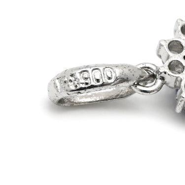 ノンブランド NON BRAND プラチナシルバー×ブルー Pt900 ダイヤモンド サファイア ペンダントトップ プラチナム ペンダントヘッド ダイヤ サファイア