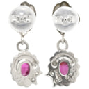 ノンブランド NON BRAND ルビー ダイヤピアス プラチナシルバー×レッド Pt850 ルビー ダイヤモンド K18WG ピアス 赤 pt850 ホワイトゴールド 750 プラチナム ダイヤ