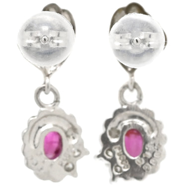 ノンブランド NON BRAND ルビー ダイヤピアス プラチナシルバー×レッド Pt850 ルビー ダイヤモンド K18WG ピアス 赤 pt850 ホワイトゴールド 750 プラチナム ダイヤ