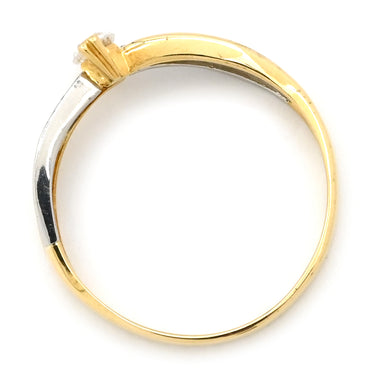 ノンブランド NON BRAND ダイヤ コンビリング イエローゴールドXプラチナシルバー K18YG Pt900 ダイヤモンド リング 指輪 1P 1粒ダイヤ 11.5号