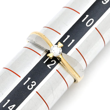 ノンブランド NON BRAND ダイヤ コンビリング イエローゴールドXプラチナシルバー K18YG Pt900 ダイヤモンド リング 指輪 1P 1粒ダイヤ 11.5号