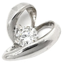 ノンブランド NON BRAND プラチナシルバー Pt900 ダイヤモンド ペンダントトップ プラチナム ダイヤ 1P 1石 1粒 ハートモチーフ