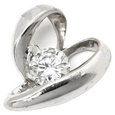 ノンブランド NON BRAND プラチナシルバー Pt900 ダイヤモンド ペンダントトップ プラチナム ダイヤ 1P 1石 1粒 ハートモチーフ