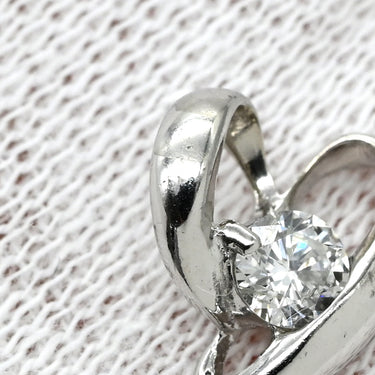 ノンブランド NON BRAND プラチナシルバー Pt900 ダイヤモンド ペンダントトップ プラチナム ダイヤ 1P 1石 1粒 ハートモチーフ