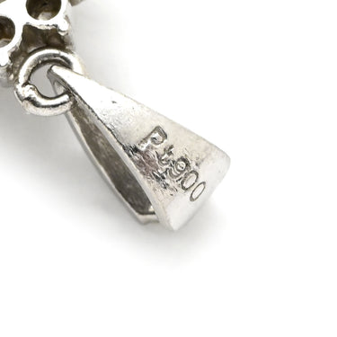 ノンブランド NON BRAND プラチナシルバー Pt900 ダイヤモンド ペンダントトップ プラチナム ペンダントヘッド センターダイヤ パヴェ メレダイヤ フラワーモチーフ