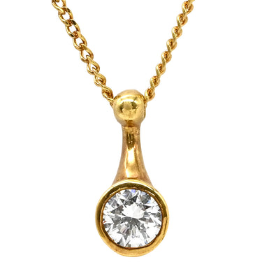 ノンブランド NON BRAND ダイヤペンダント イエローゴールド K18YG ダイヤモンド ネックレス 750 18K 1P 1粒