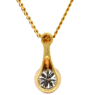 ノンブランド NON BRAND ダイヤペンダント イエローゴールド K18YG ダイヤモンド ネックレス 750 18K 1P 1粒